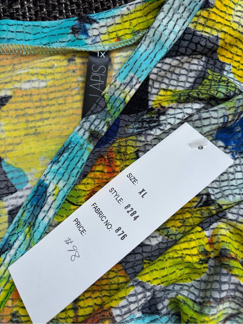 Ladies' Multicolor Abstract Wrap Dress - Picture 3 of 3